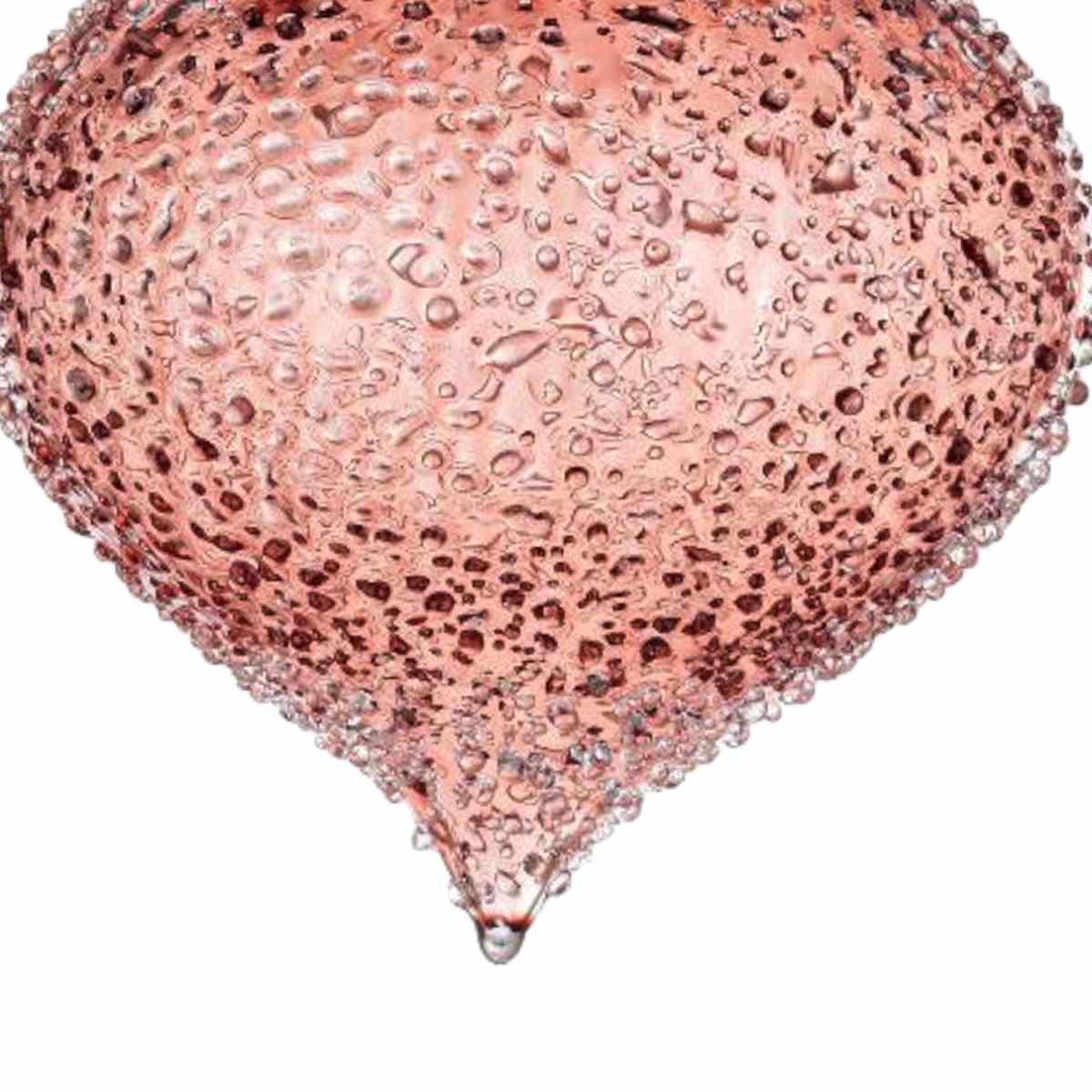 Pallina Natale Vetro cm.8 Cipolla Rosa con Bollicine |Bizzotto