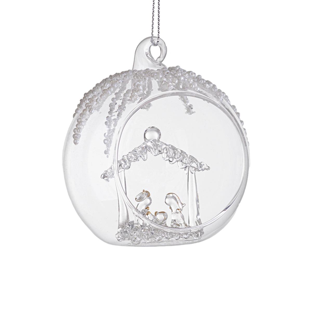 Pallina Natale Vetro cm.8 con NativitÃƒÂ  | Bizzotto