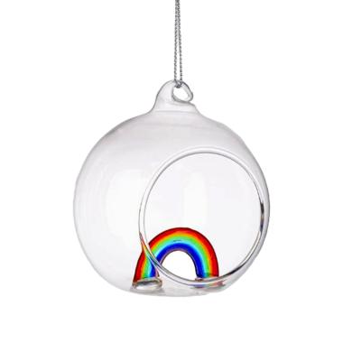 Pallina Natale Vetro cm.8 con Arcobaleno |Bizzotto