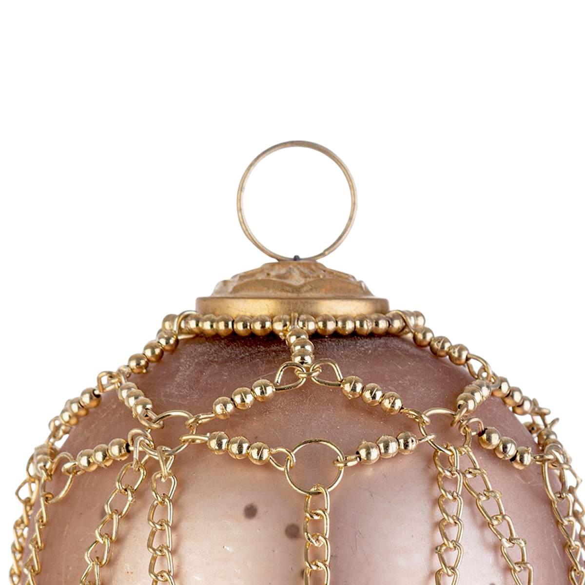 Pallina Natale Vetro cm.ÃƒÂ˜8 Oro con Catene |Bizzotto