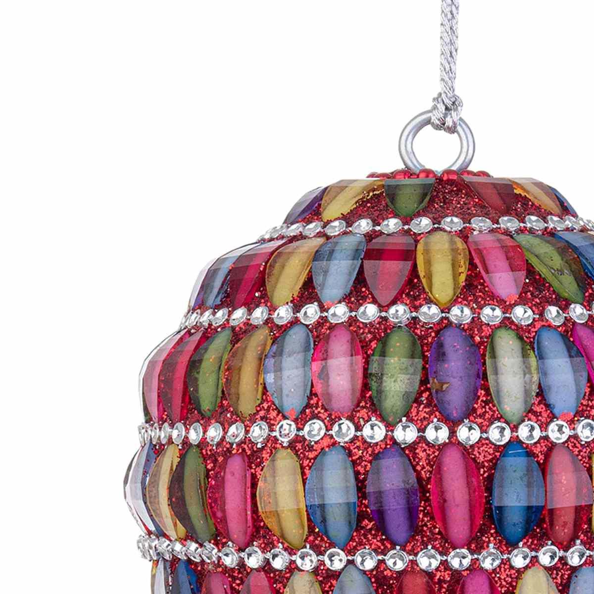 Pallina Natale cm.ÃƒÂ˜7 Pietre Multicolor |Bizzotto