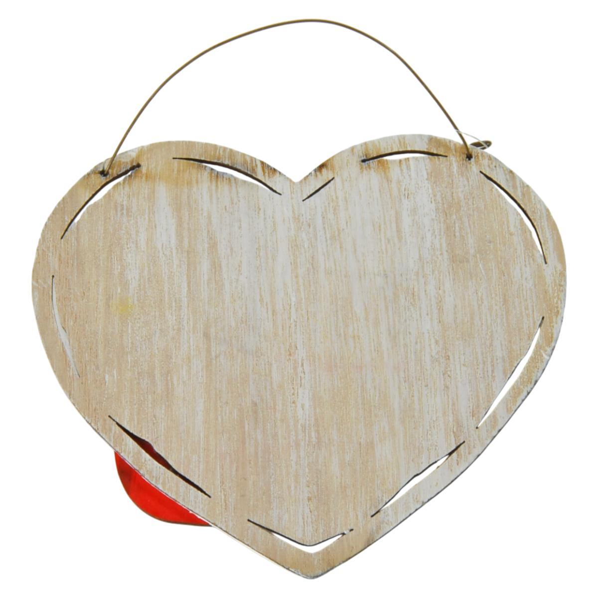 Decorazione Natalizia Cuore Legno Natale con Scritta cm.13x12 |Bizzotto