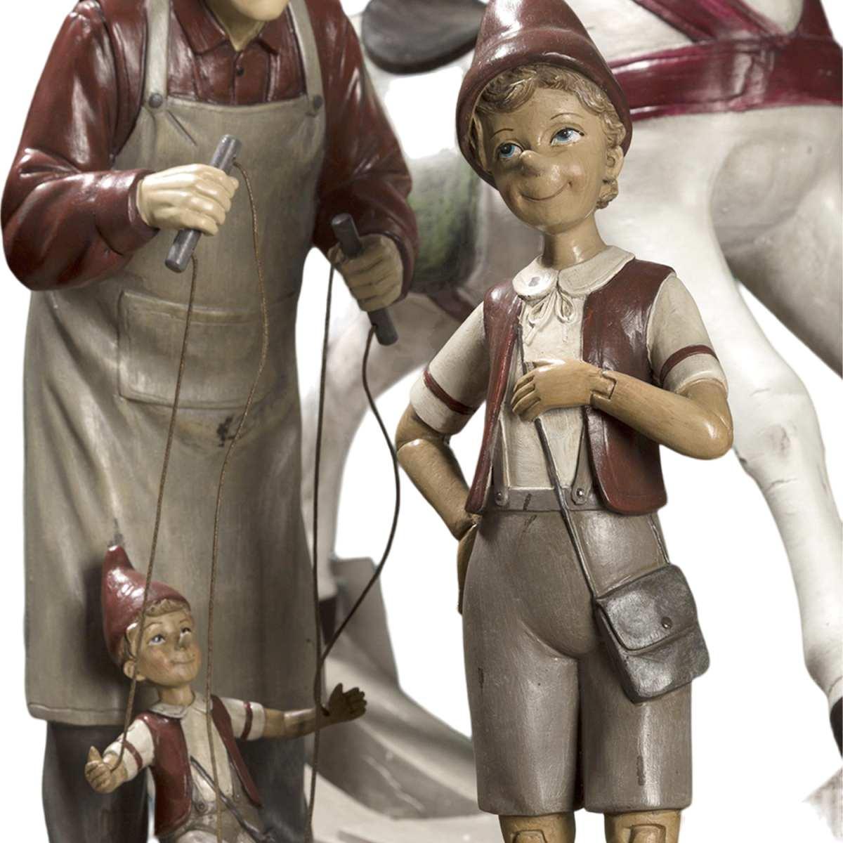 Statua Geppetto Resina con Pinocchio cm.38 |Bianchi Dino