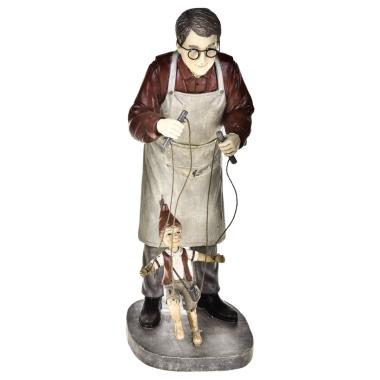 Statua Geppetto Resina con Pinocchio cm.38 |Bianchi Dino