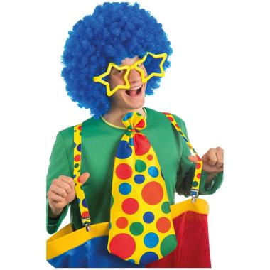 Bretelle Clown Gialle a Pois Multicolor Elasticizzate