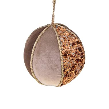 Pallina Natale cm.ÃƒÂ˜12 in Tessuto Marrone Bronzo |Bianchi Dino