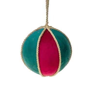 Pallina Natale cm.ÃƒÂ˜12 in Tessuto Rosso Verde Oro |Bianchi Dino