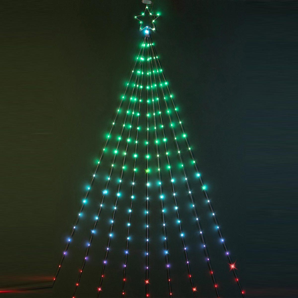 Luci Natale esterno LED Digital RGB con 32 Giochi con Stella cm.240 |Bianchi Dino