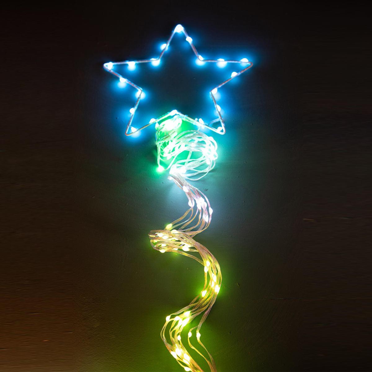 Luci Natale esterno LED Digital RGB con 32 Giochi con Stella cm.240 |Bianchi Dino