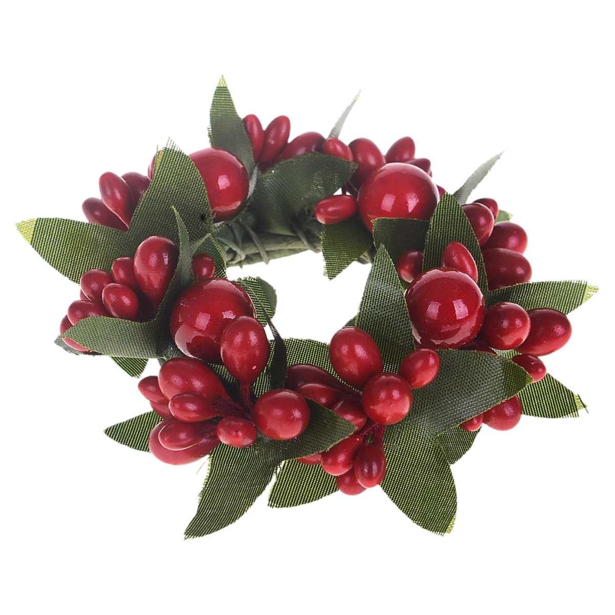 Girocandela con Bacche Rosse e Foglie cm.ÃƒÂ˜7 |Bianchi Dino