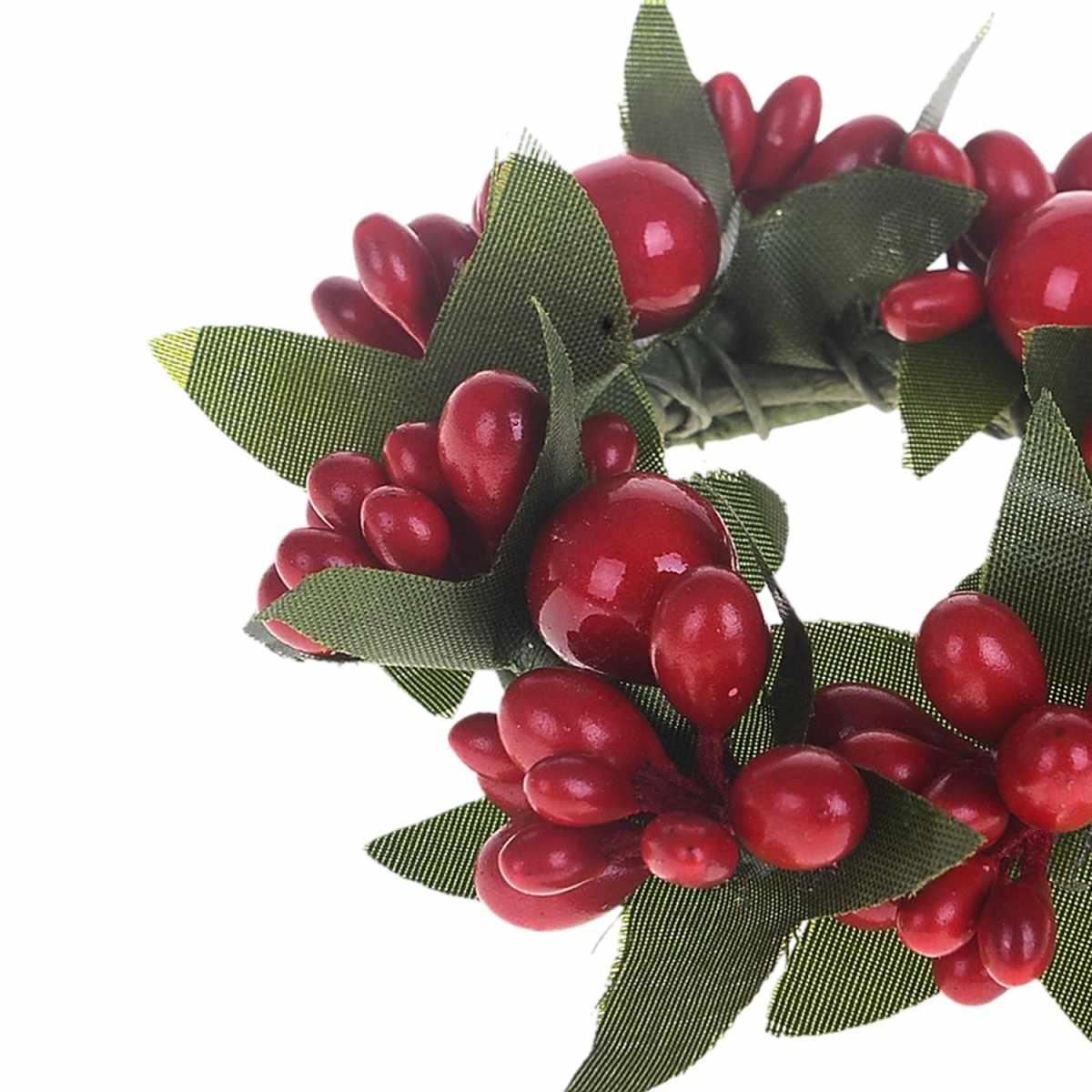 Girocandela con Bacche Rosse e Foglie cm.ÃƒÂ˜7 |Bianchi Dino