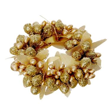 Girocandela con Bacche Oro e Foglie cm.ÃƒÂ˜6 |Bianchi Dino