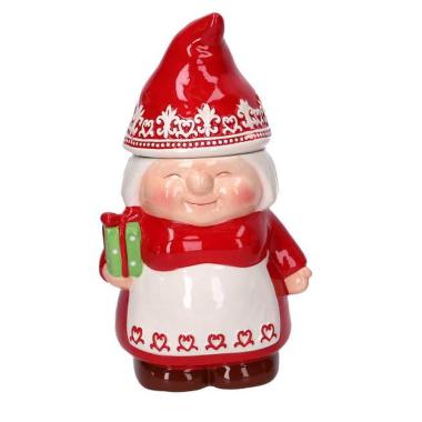 Barattolo Natale Ceramica con Gnoma cm.ÃƒÂ˜16x27 |Vacchetti