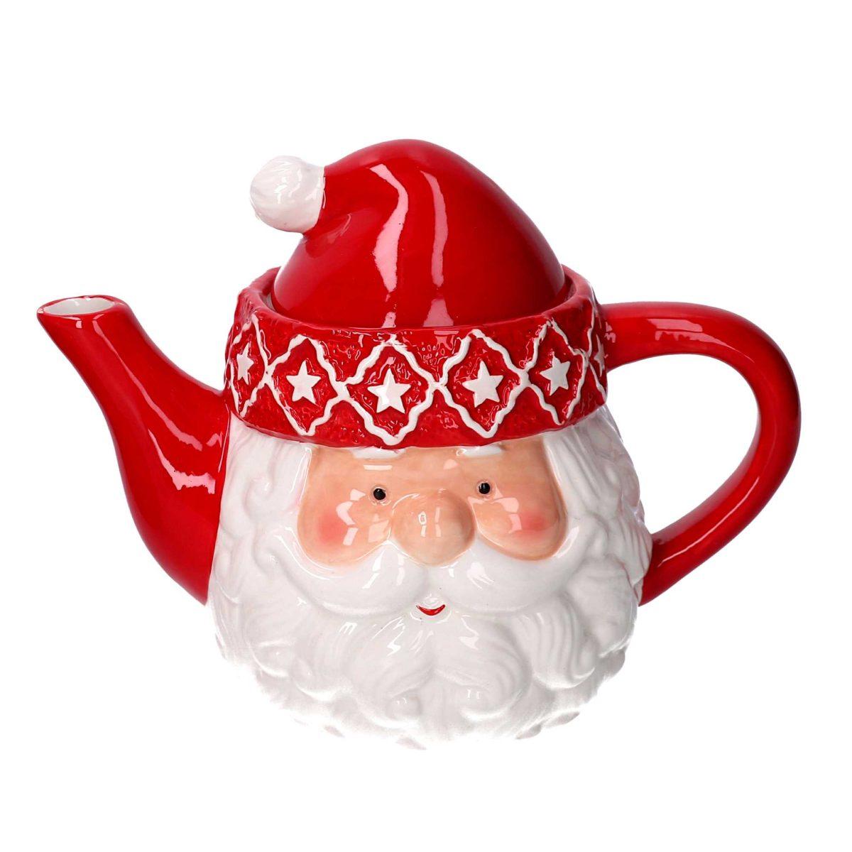 Teiera Natalizia Ceramica con Babbo Natale cm.22 |Vacchetti