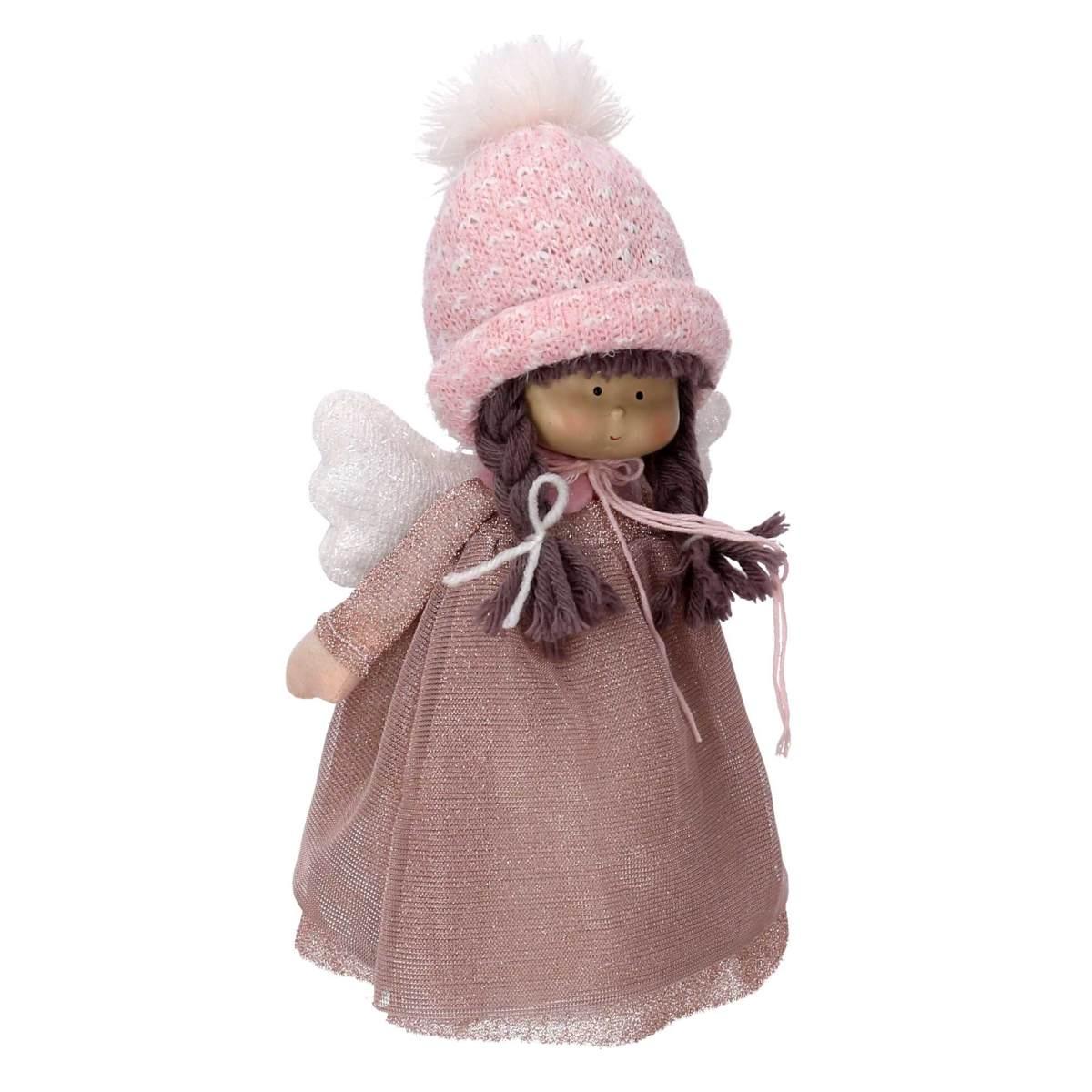 Pupazzo Angelo in Tessuto Rosa cm.38 |Vacchetti