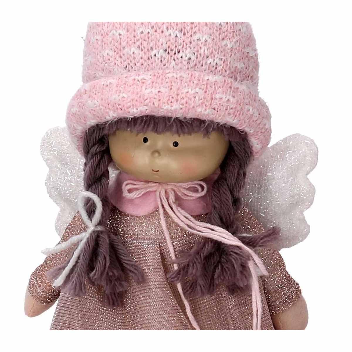 Pupazzo Angelo in Tessuto Rosa cm.38 |Vacchetti