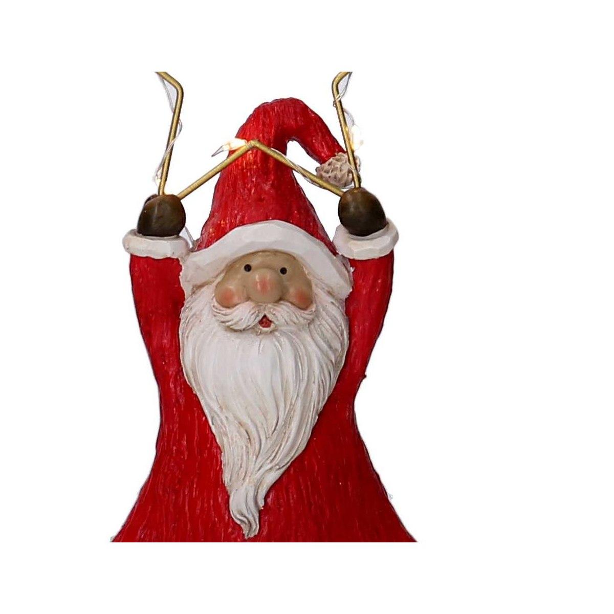 Babbo Natale Resina cm.21 Rosso con Stella LED |Vacchetti