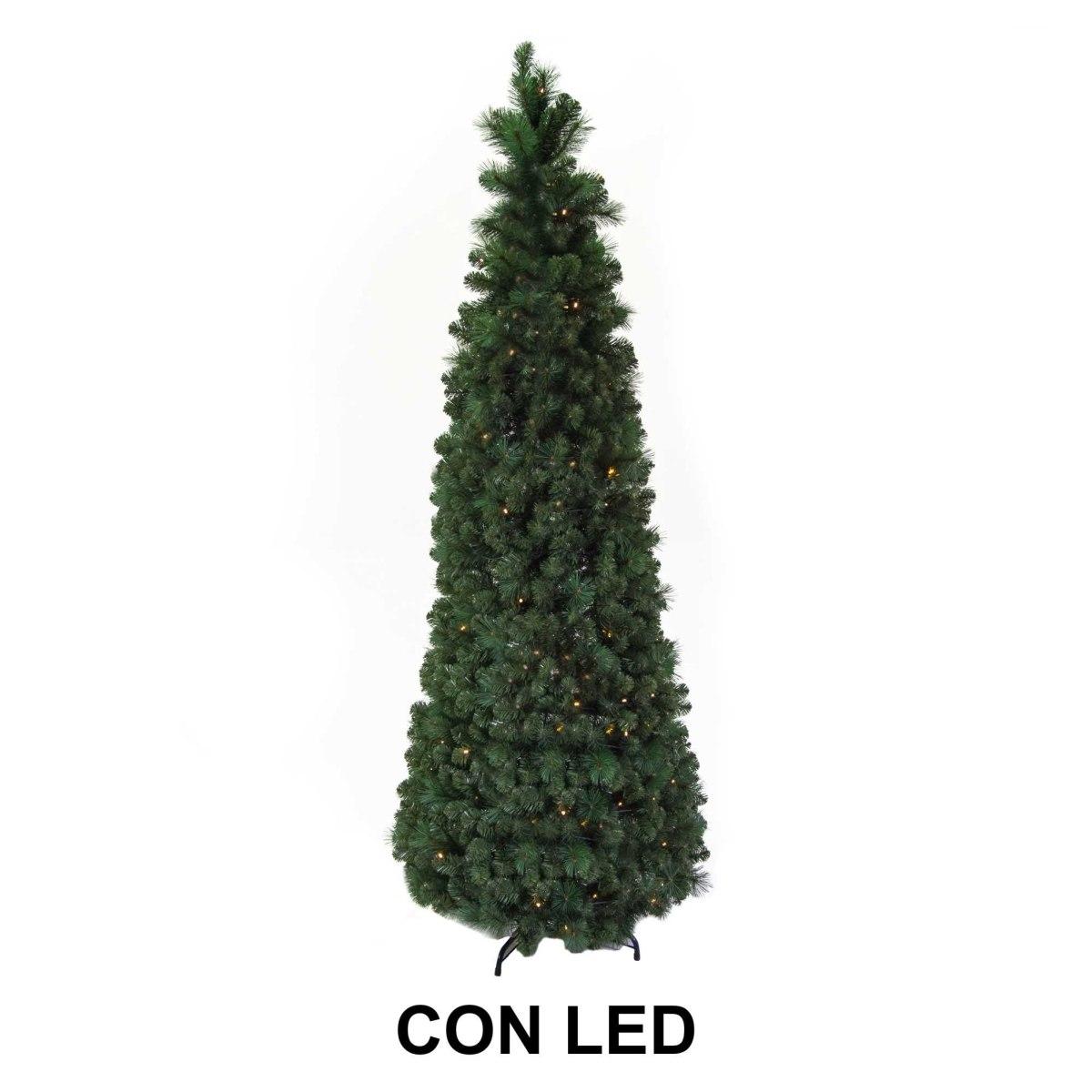 Albero Natale cm.210 Verde Pop-Up Pieghevole con LED 1013 Rami |Vacchetti