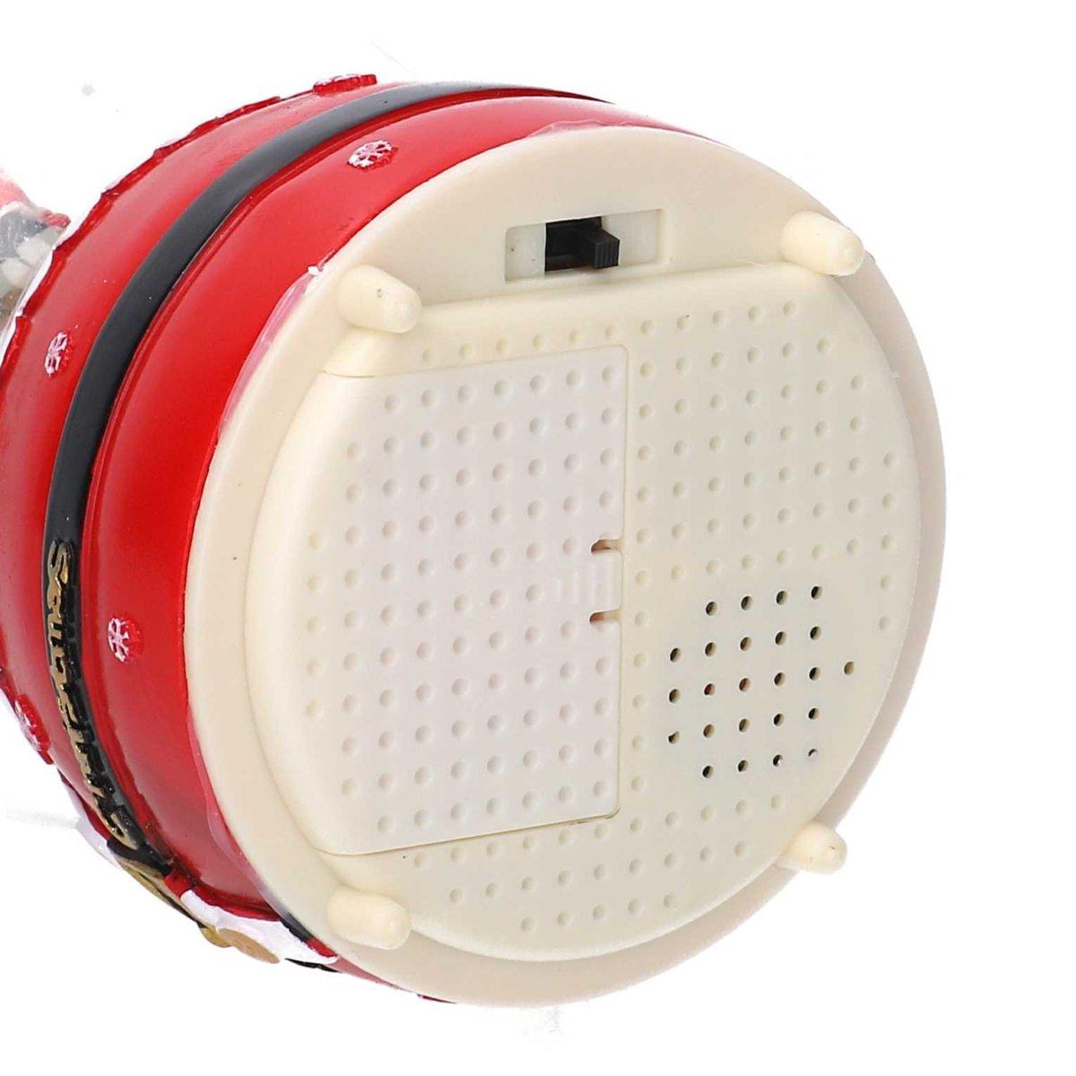 Sfera Natale con Neve Babbo Musica a Batterie cm.8x12