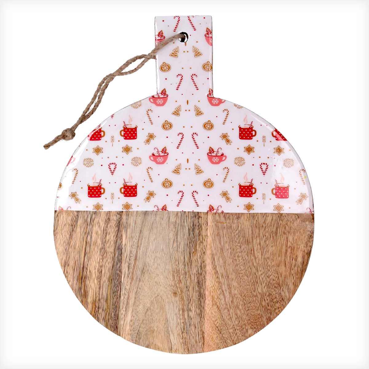 Vassoio Legno Tondo Natale cm.36x28x2 |Vacchetti