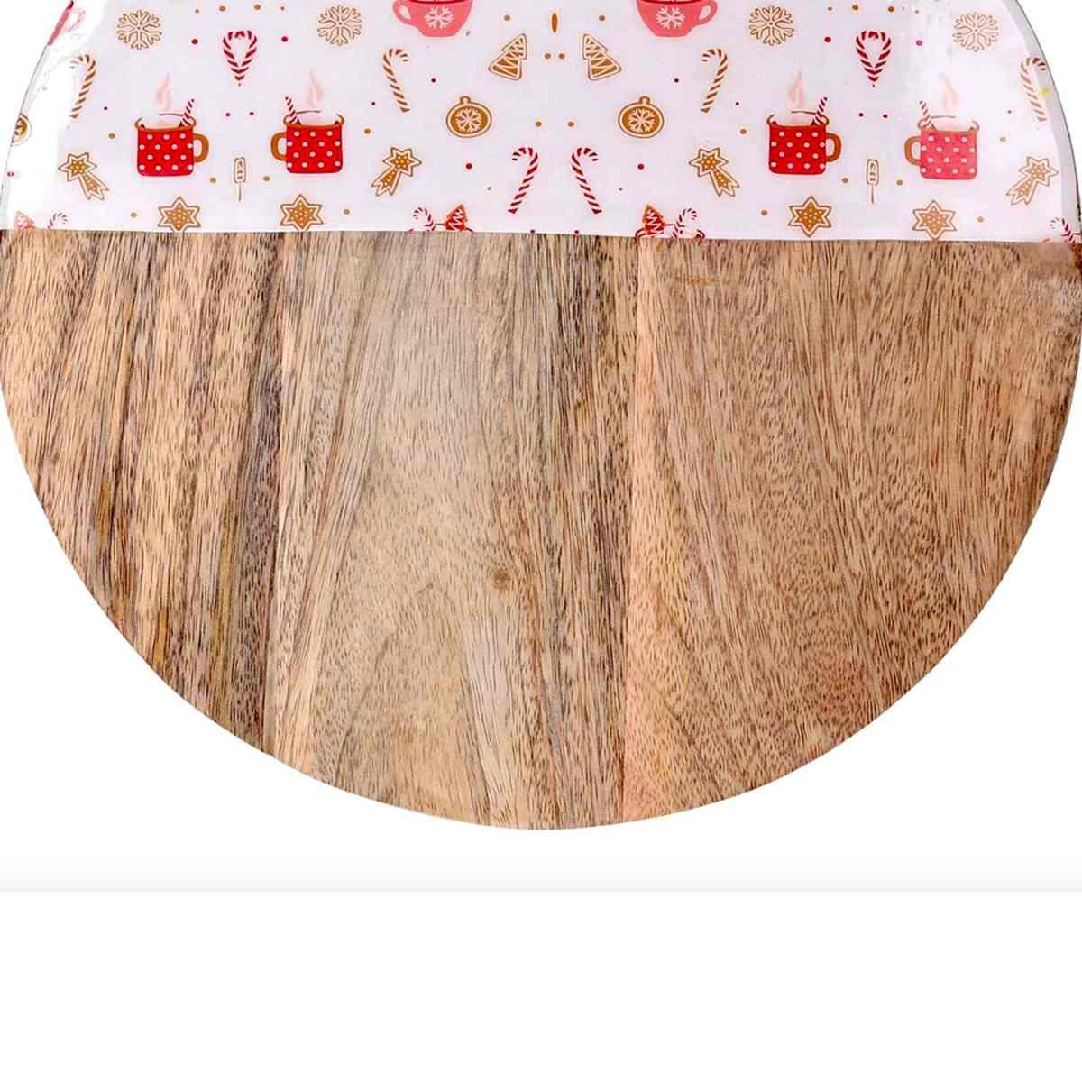 Vassoio Legno Tondo Natale cm.36x28x2 |Vacchetti