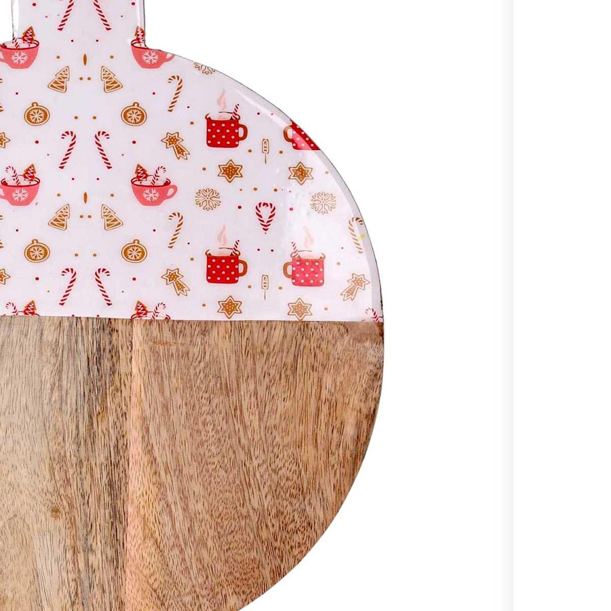 Vassoio Legno Tondo Natale cm.36x28x2 |Vacchetti