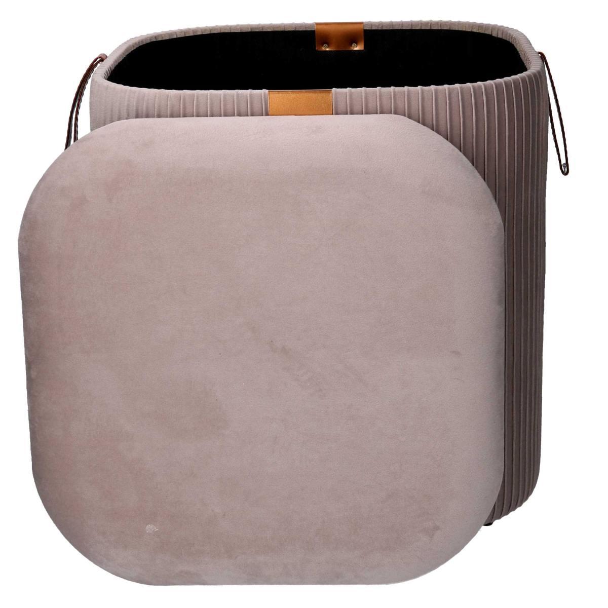 Pouf Velluto Cubo Grigio Apribile cm.28x28x27 | Vacchetti