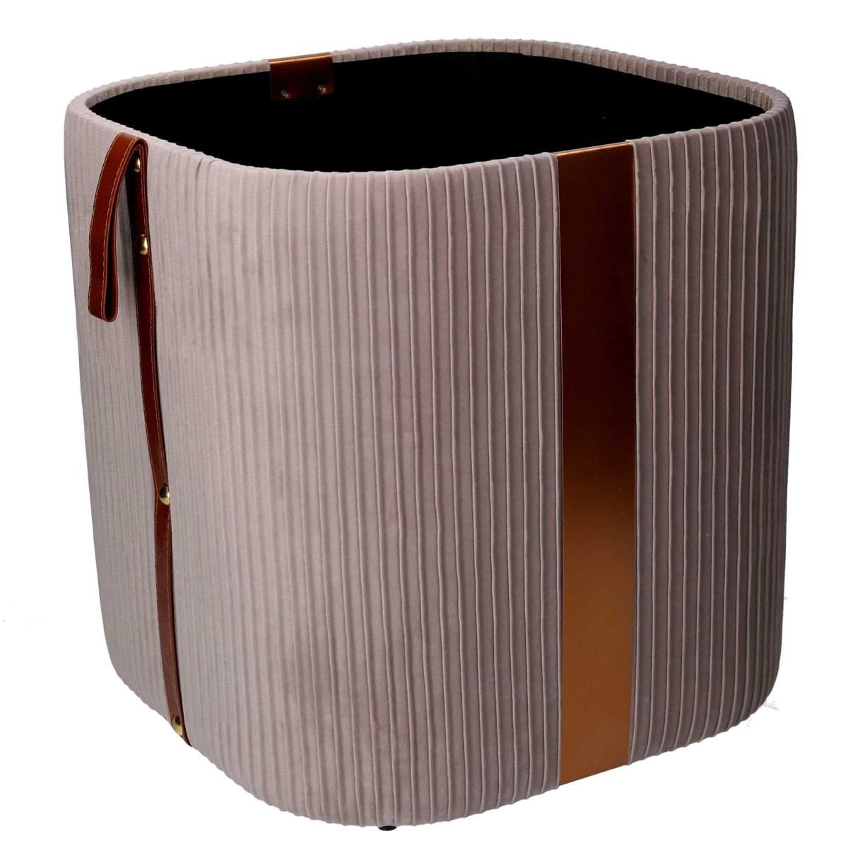 Pouf Velluto Cubo Grigio Apribile cm.28x28x27 | Vacchetti