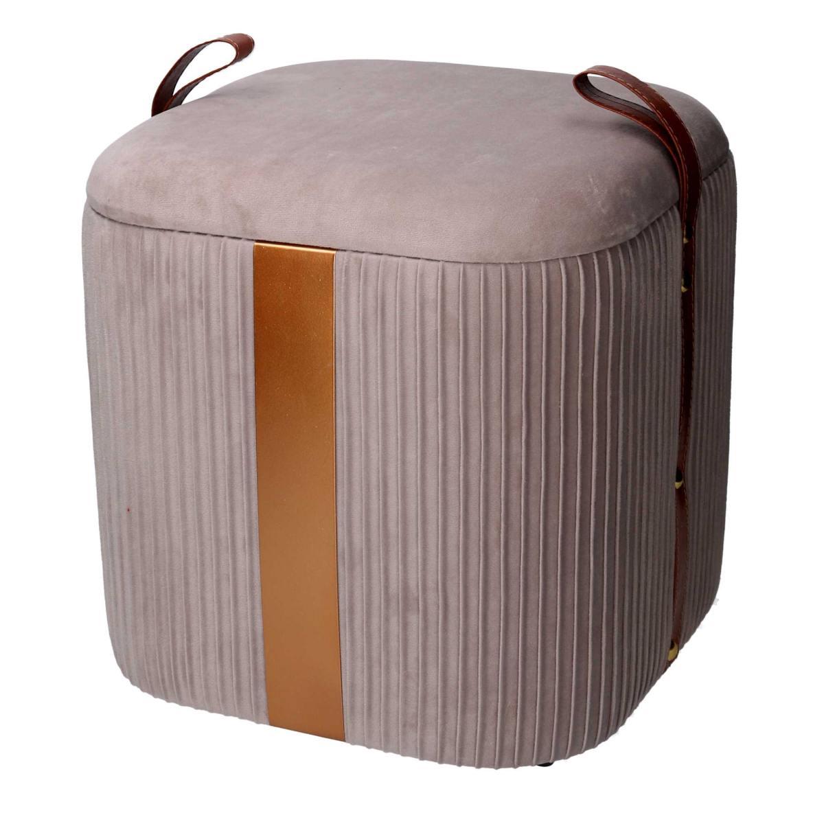 Pouf Velluto Cubo Grigio Apribile cm.34x34xh35 | Vacchetti