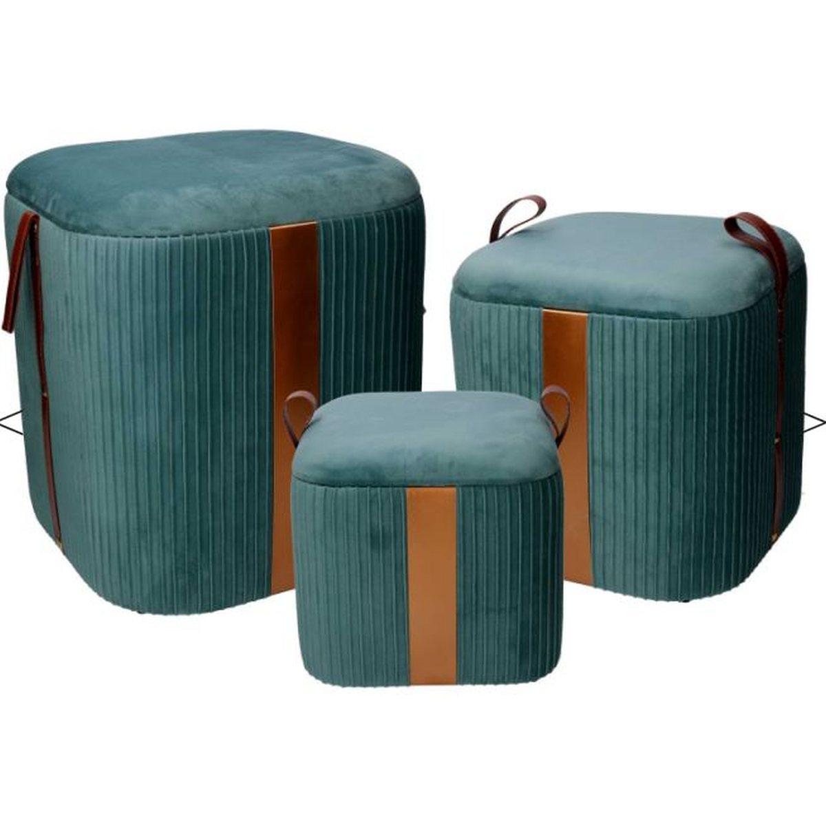 Pouf Velluto Cubo Verde Salvia Apribile cm.28x28x27 | Vacchetti