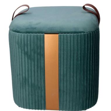 Pouf Velluto Cubo Verde Salvia Apribile cm.28x28x27 | Vacchetti