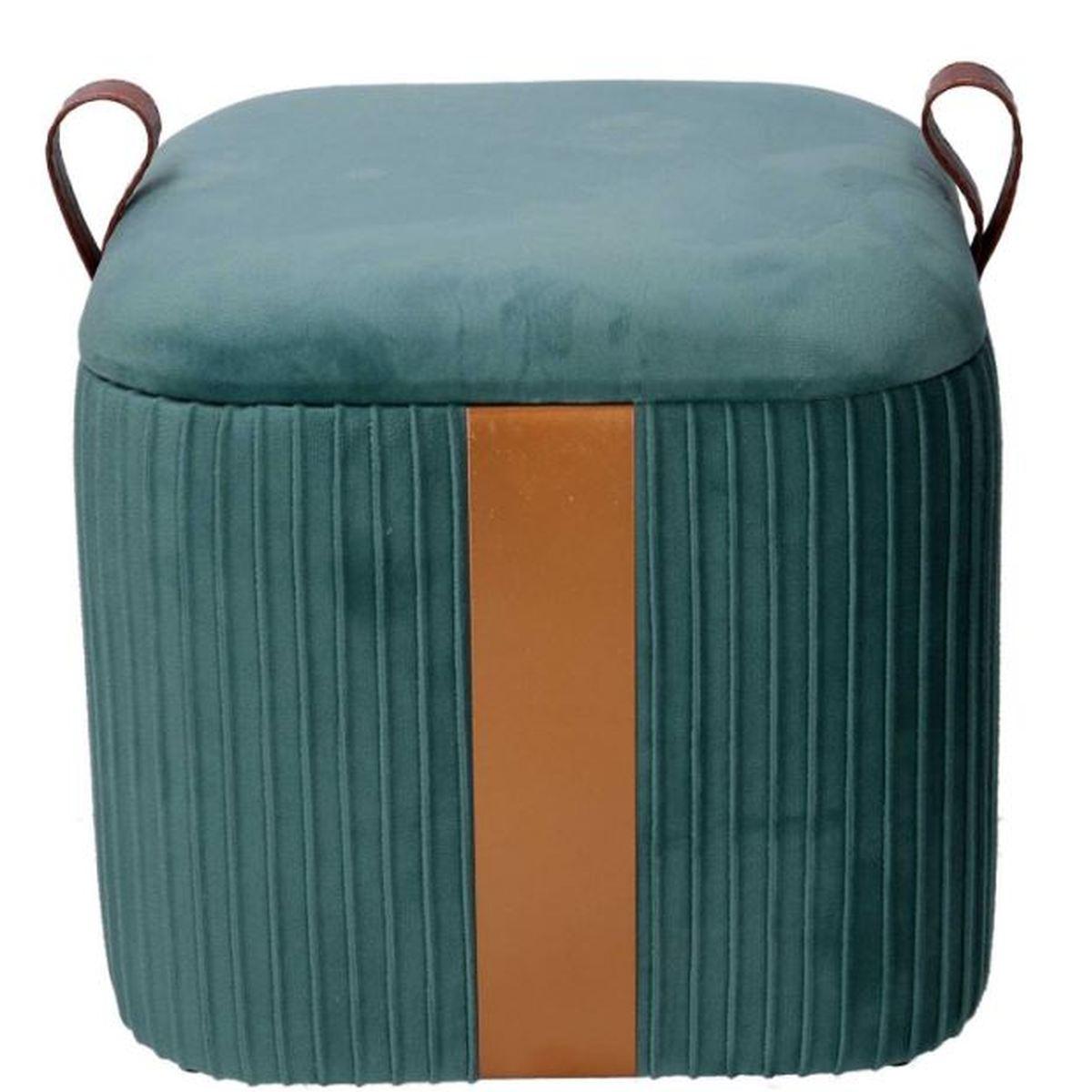Pouf Velluto Cubo Verde Salvia Apribile cm.34x34xh35 | Vacchetti