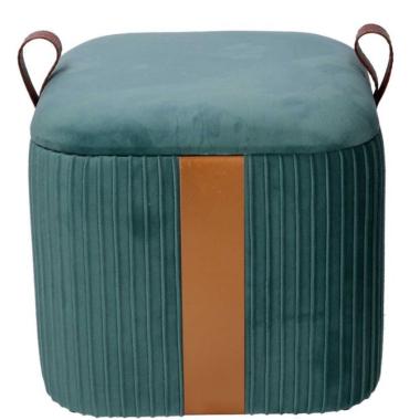 Pouf Velluto Cubo Verde Salvia Apribile cm.39x39xh43 | Vacchetti