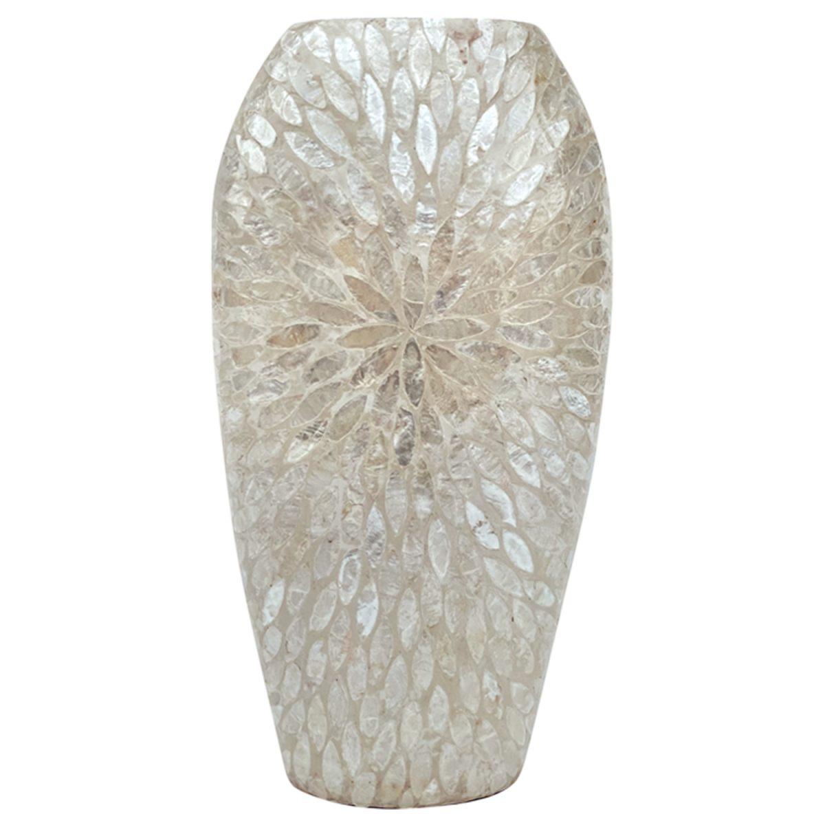 Vaso Ceramica Petali Bianco cm.24x49 | Ambienti Glamour