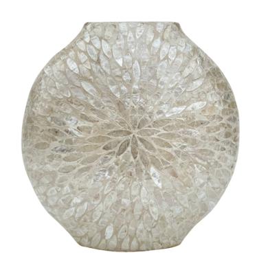 Vaso Ceramica Petali Bianco cm.39x40 | Ambienti Glamour