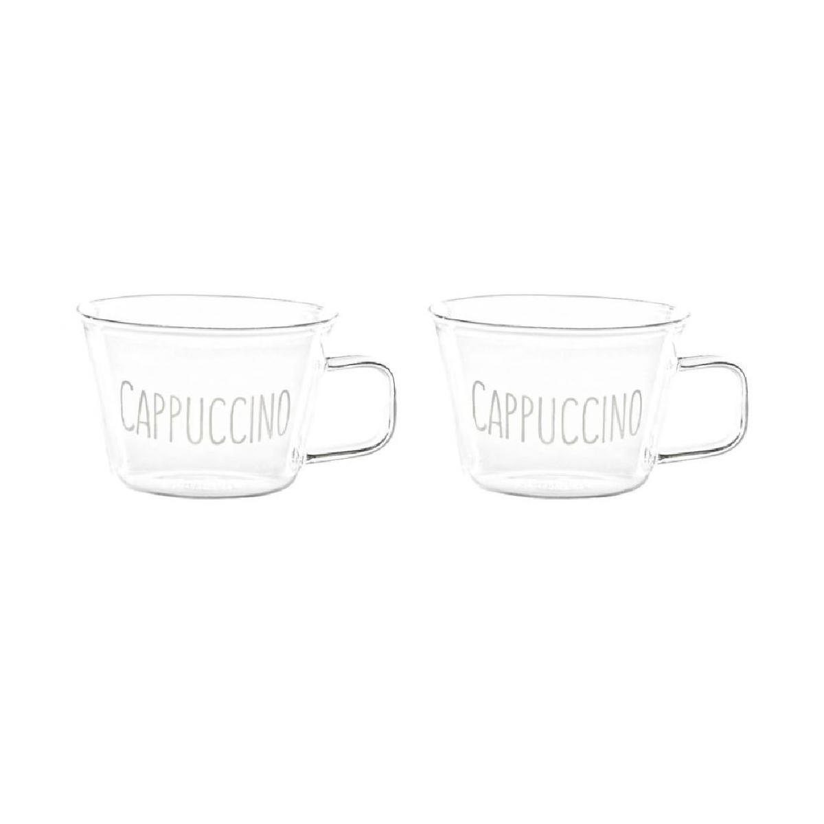 Tazza Natalizia Vetro Simple Day Cappuccino con Manico pz.2 |Simple