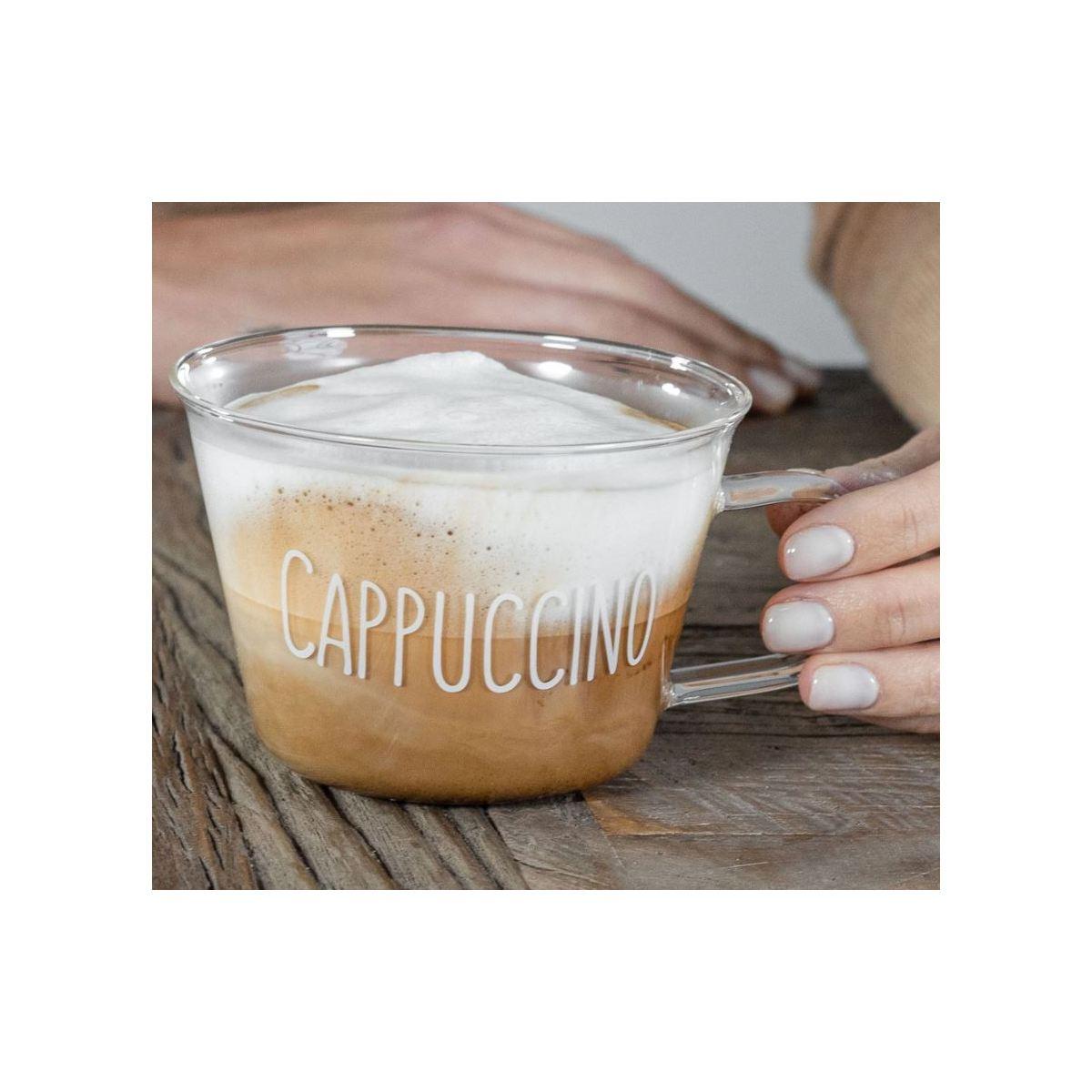 Tazza Natalizia Vetro Simple Day Cappuccino con Manico pz.2 |Simple