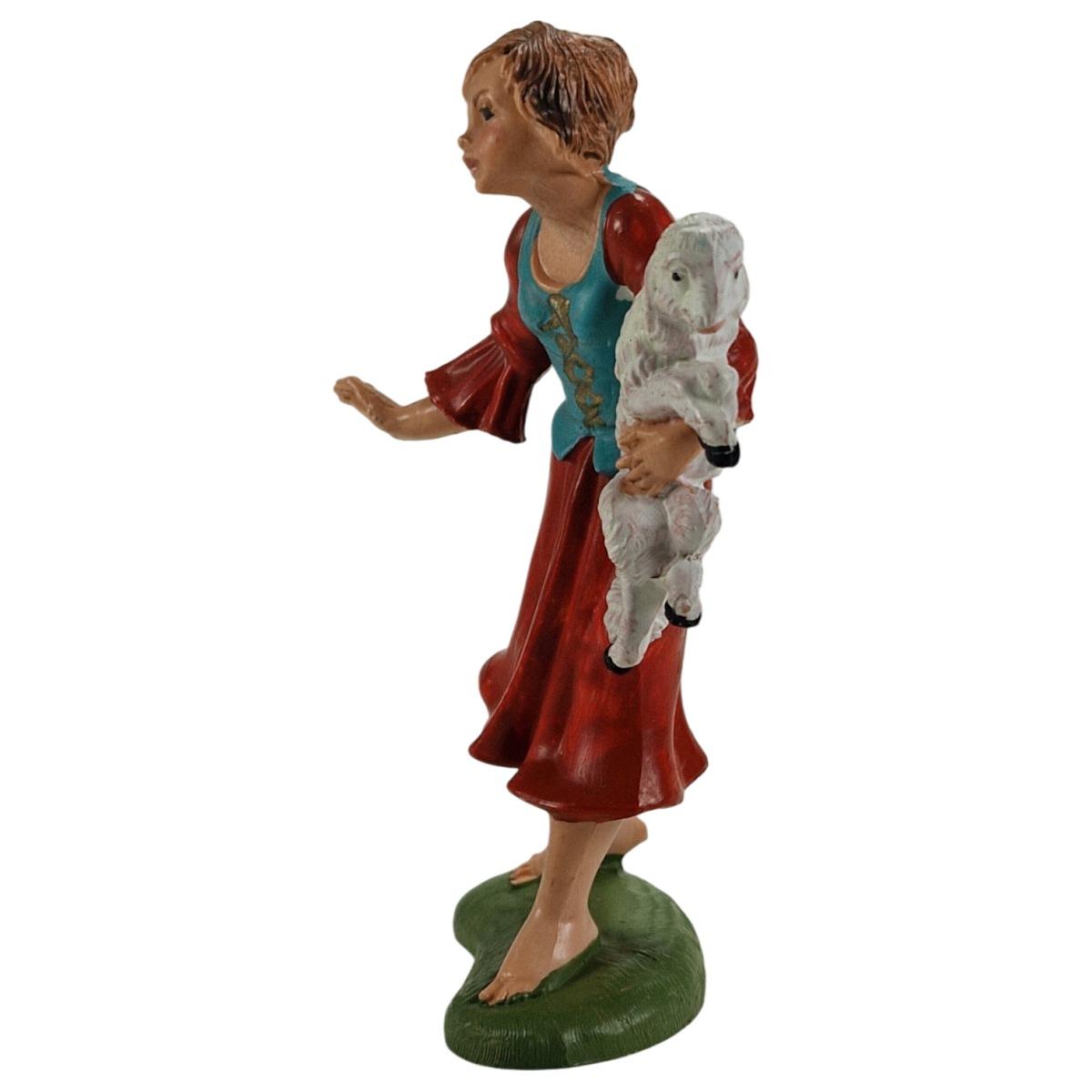 Statua cm.10 Pastorella con Pecora | Fontanini