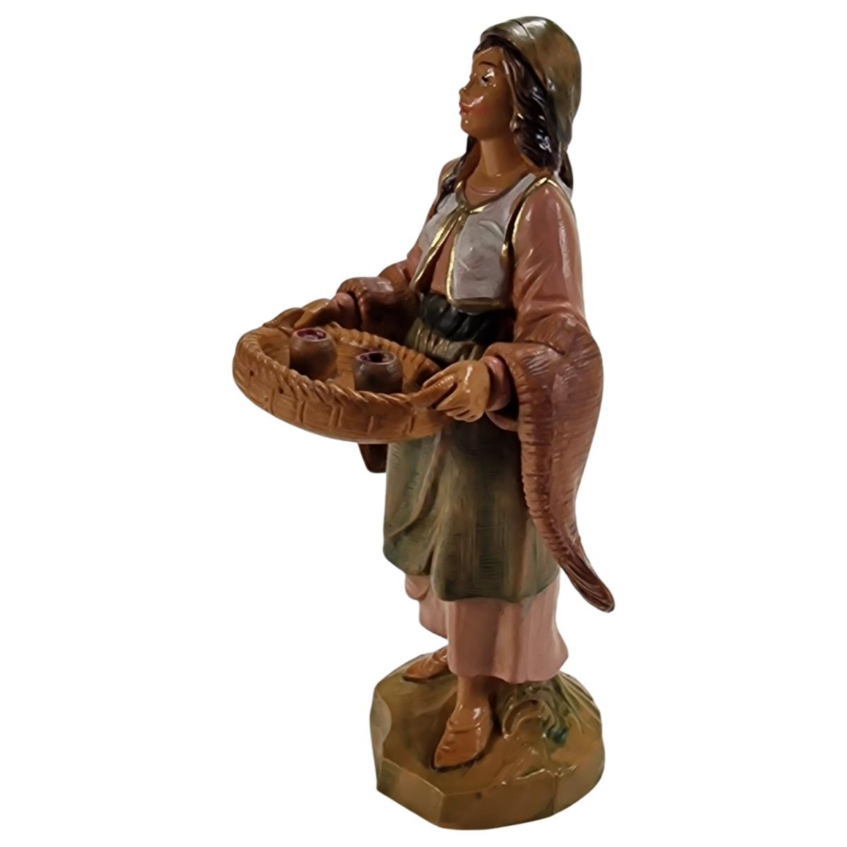 Statua cm.12 Pastorella con Vassoio e Bicchieri | Fontanini