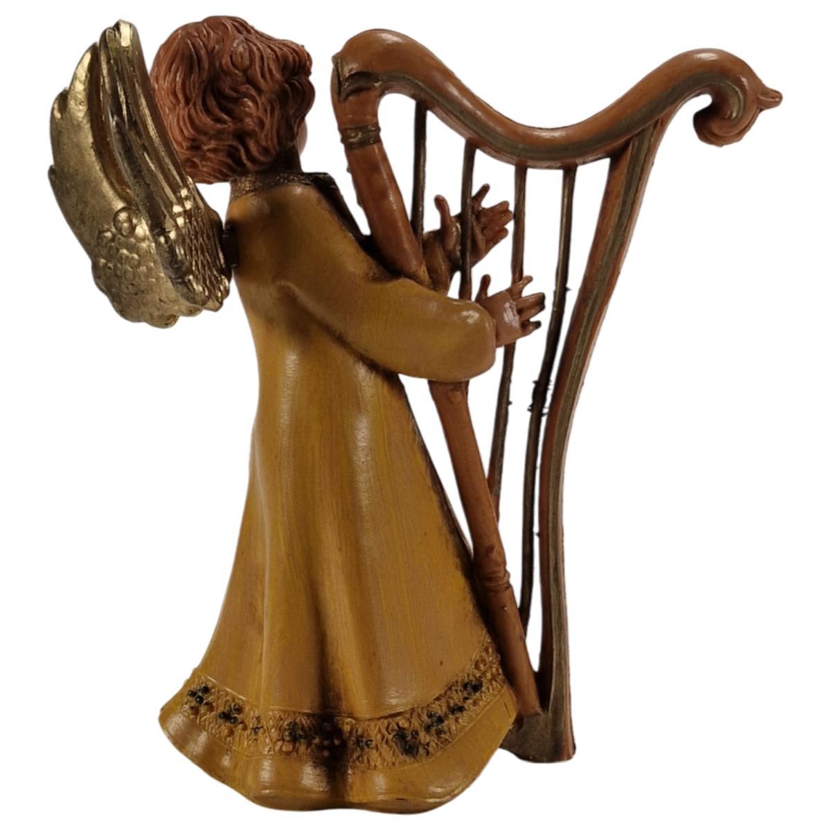 Statua cm.12 Angelo che Suona Arpa | Fontanini