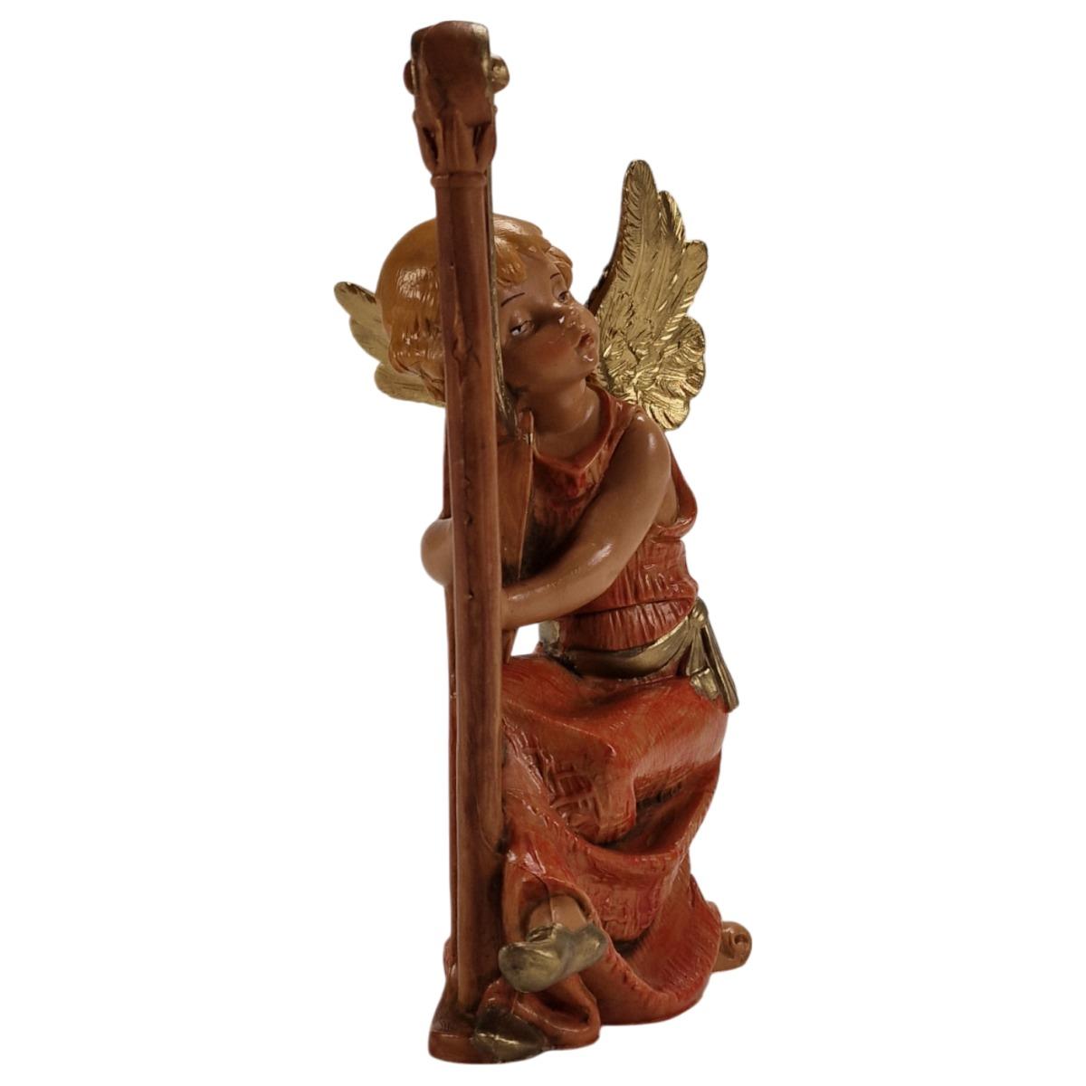 Statua cm.15 Angelo che Suona l'Arpa | Fontanini