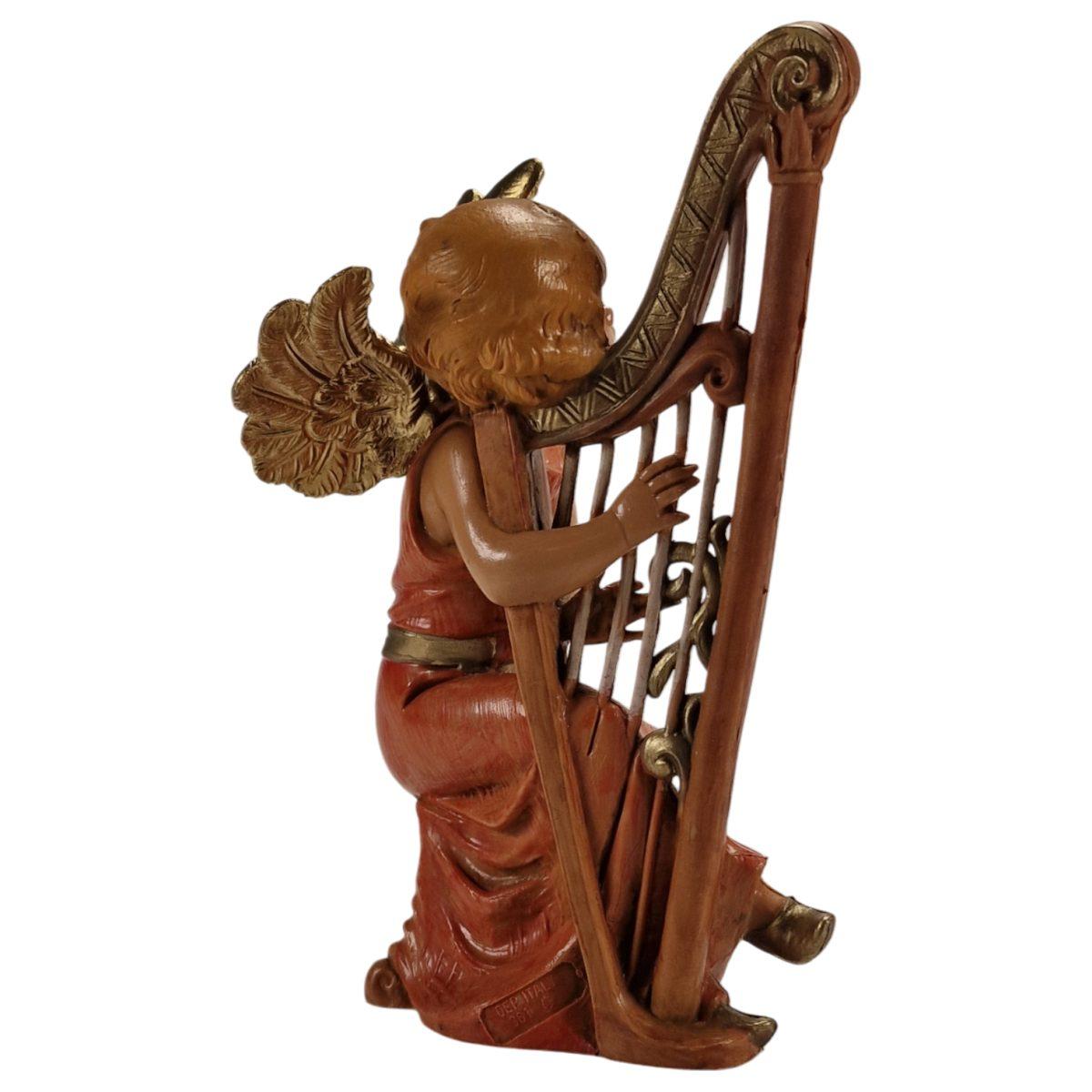 Statua cm.15 Angelo che Suona l'Arpa | Fontanini