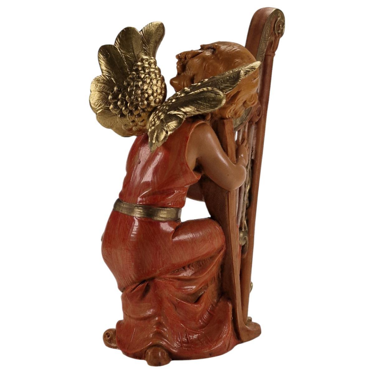 Statua cm.15 Angelo che Suona l'Arpa | Fontanini