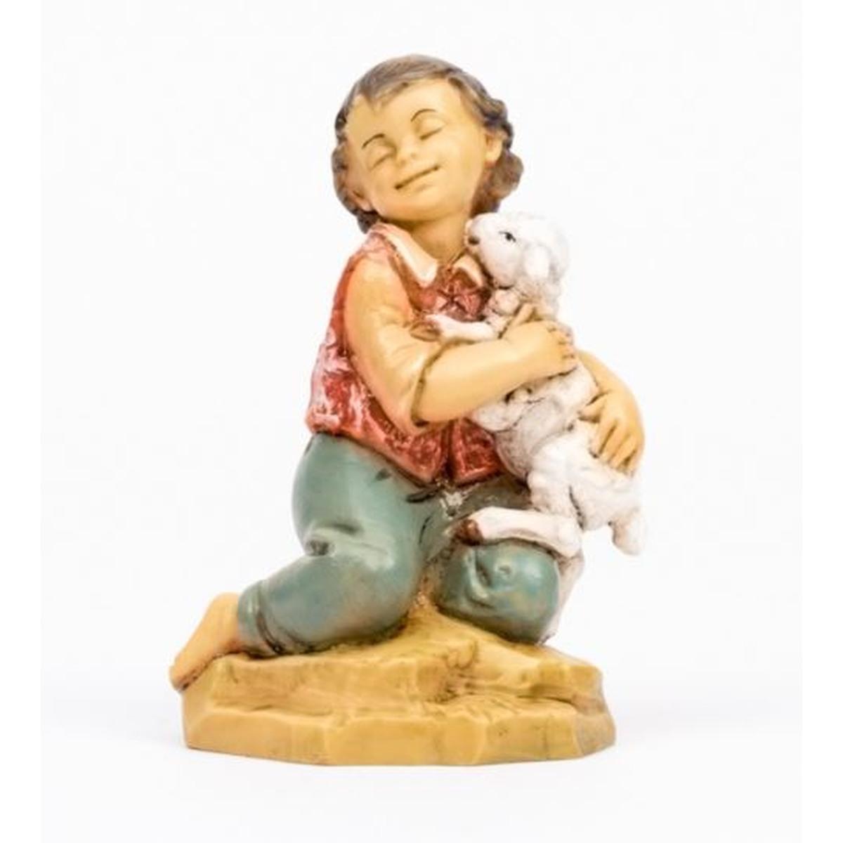 Statua cm.30 Bambino con Agnello in Braccio | Fontanini