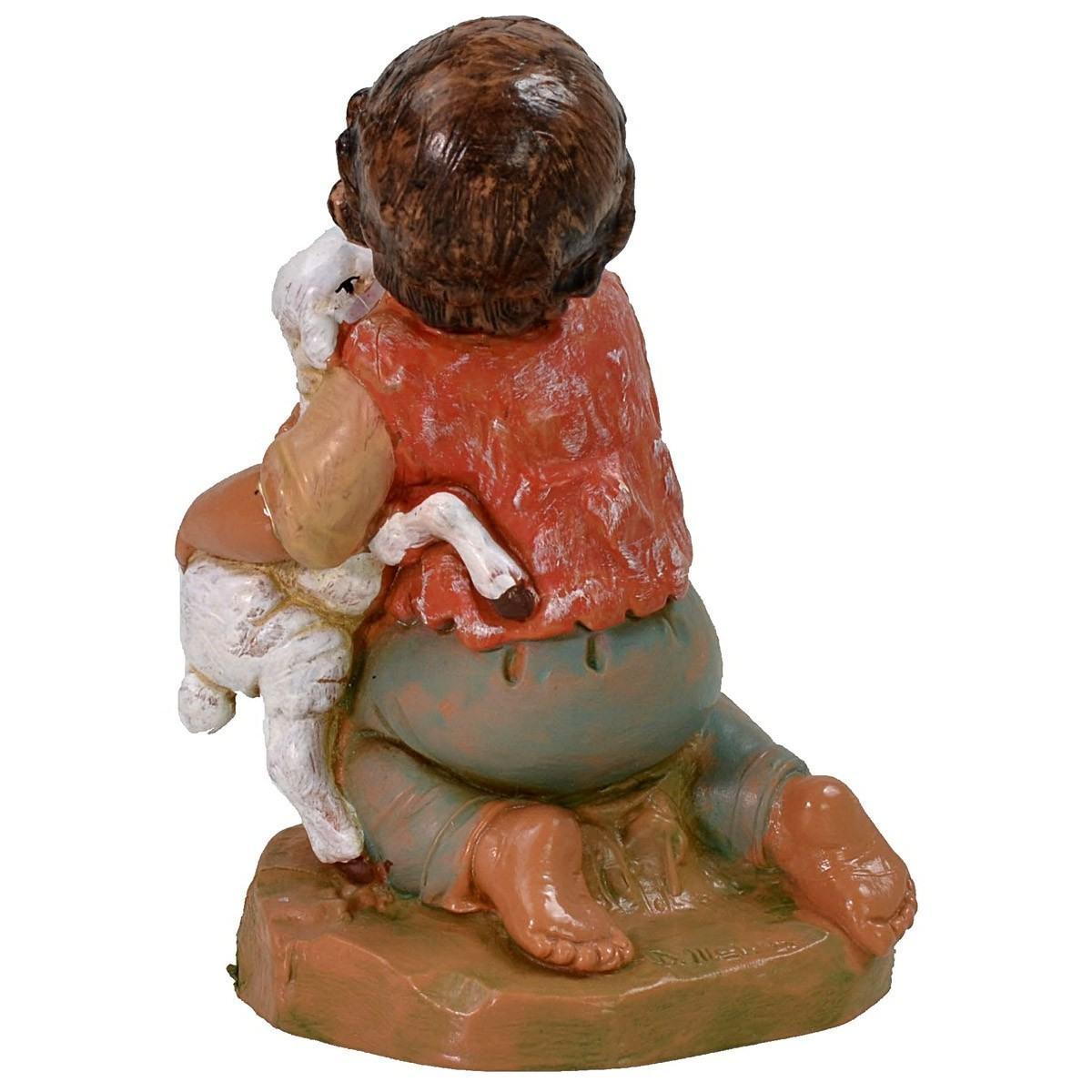 Statua cm.30 Bambino con Agnello in Braccio | Fontanini