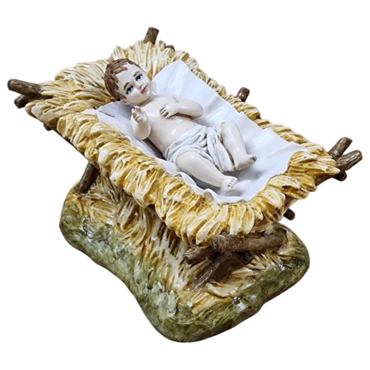 Statua cm.18 Gesù Bambino con Culla | Moranduzzo