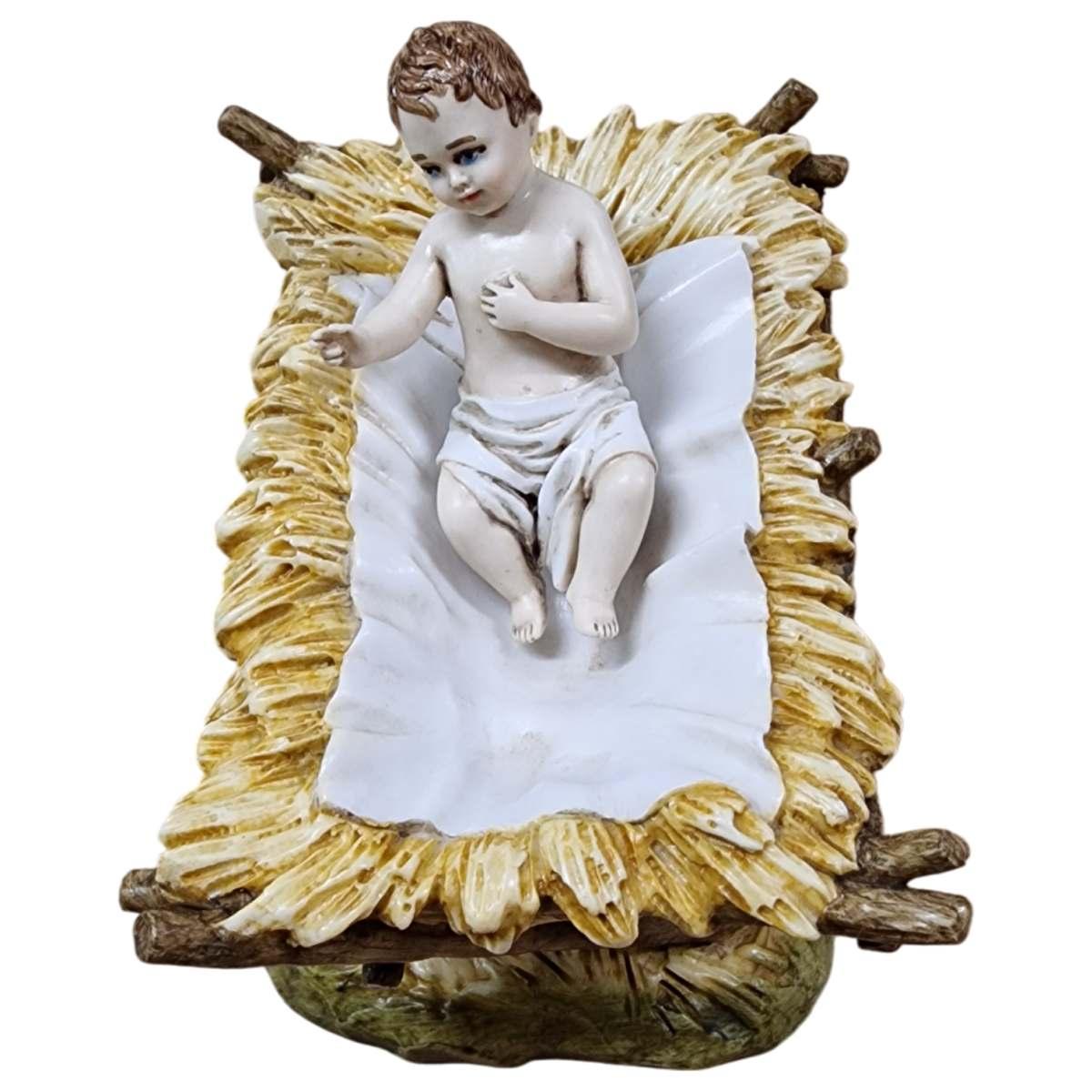 Statua cm.18 Gesù Bambino con Culla | Moranduzzo