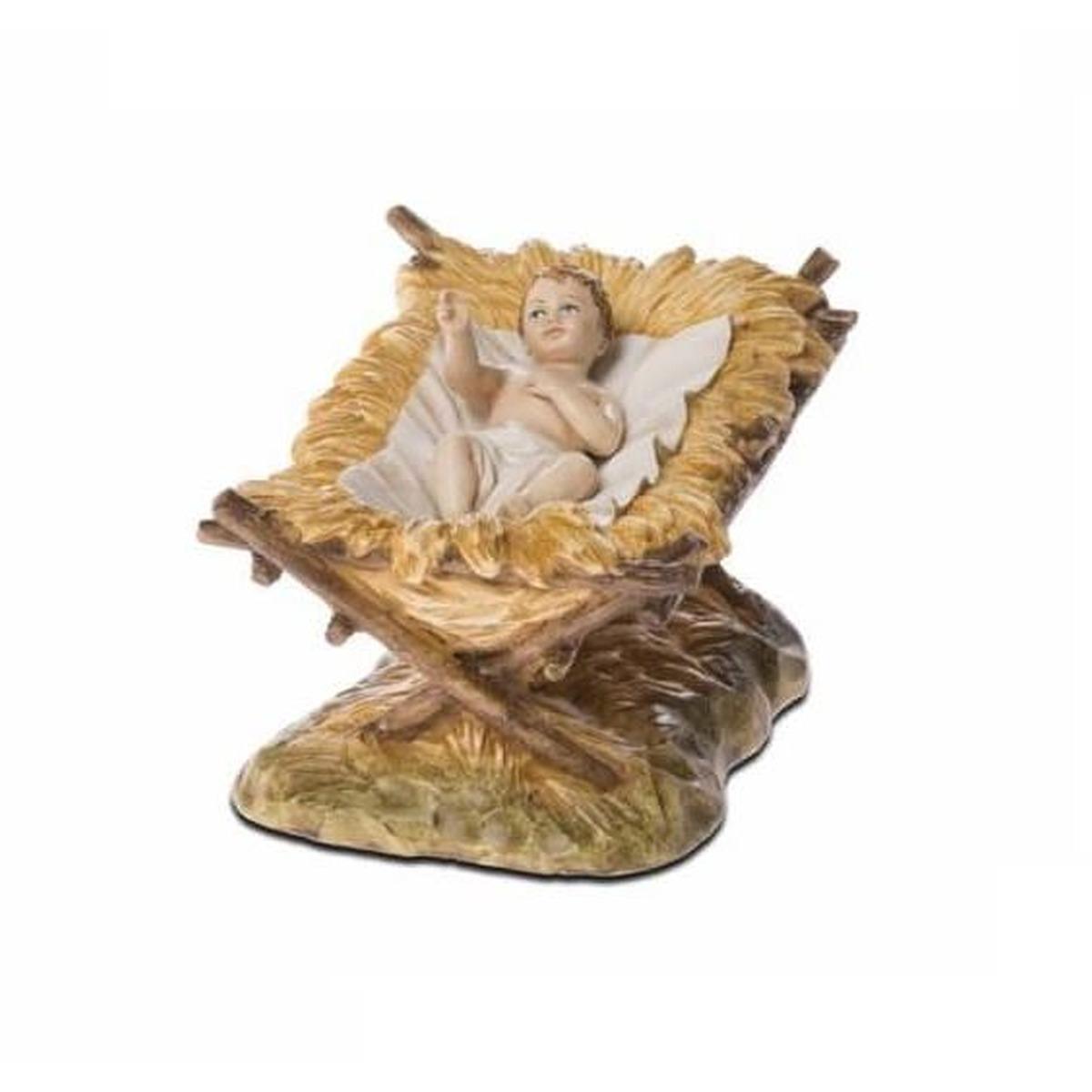 Statua cm.18 Gesù Bambino con Culla | Moranduzzo