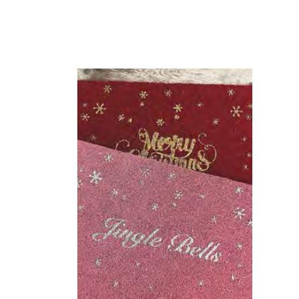 Zerbino cm.40x70 Cocco Natale Sagomato Rosa con Glitter | M2 Store