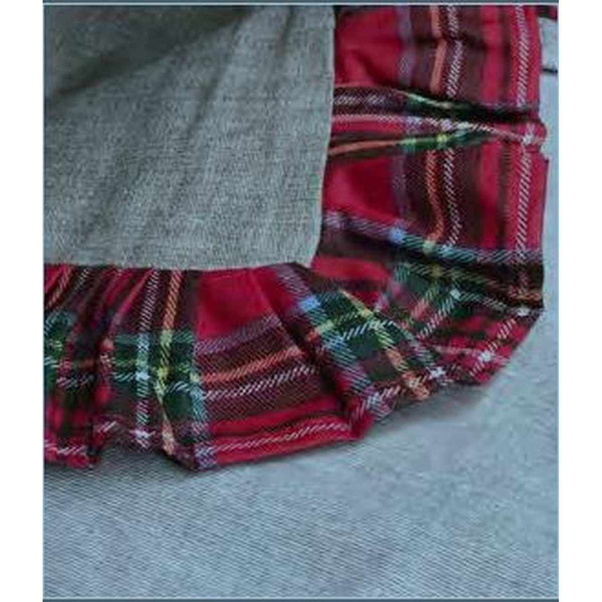 Tovaglia Natalizia cm.155x270 Resinata Fantasia Tartan con Voila Disponibile 2 Colori -654 Rosso |Atelier17